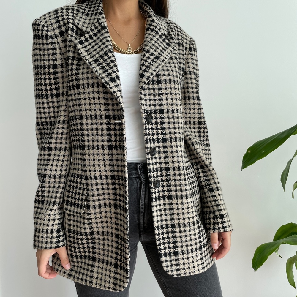 Escada houndstooth wool blazer jacket - Picture 4 of 13